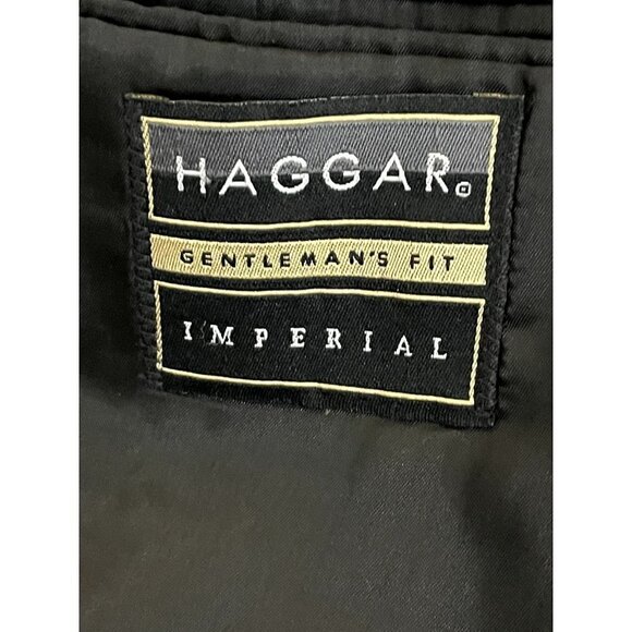Haggar Men's Blazer Jacket 44L Charcoal Gray Wool Herringbone Made in USA - Picture 8 of 15